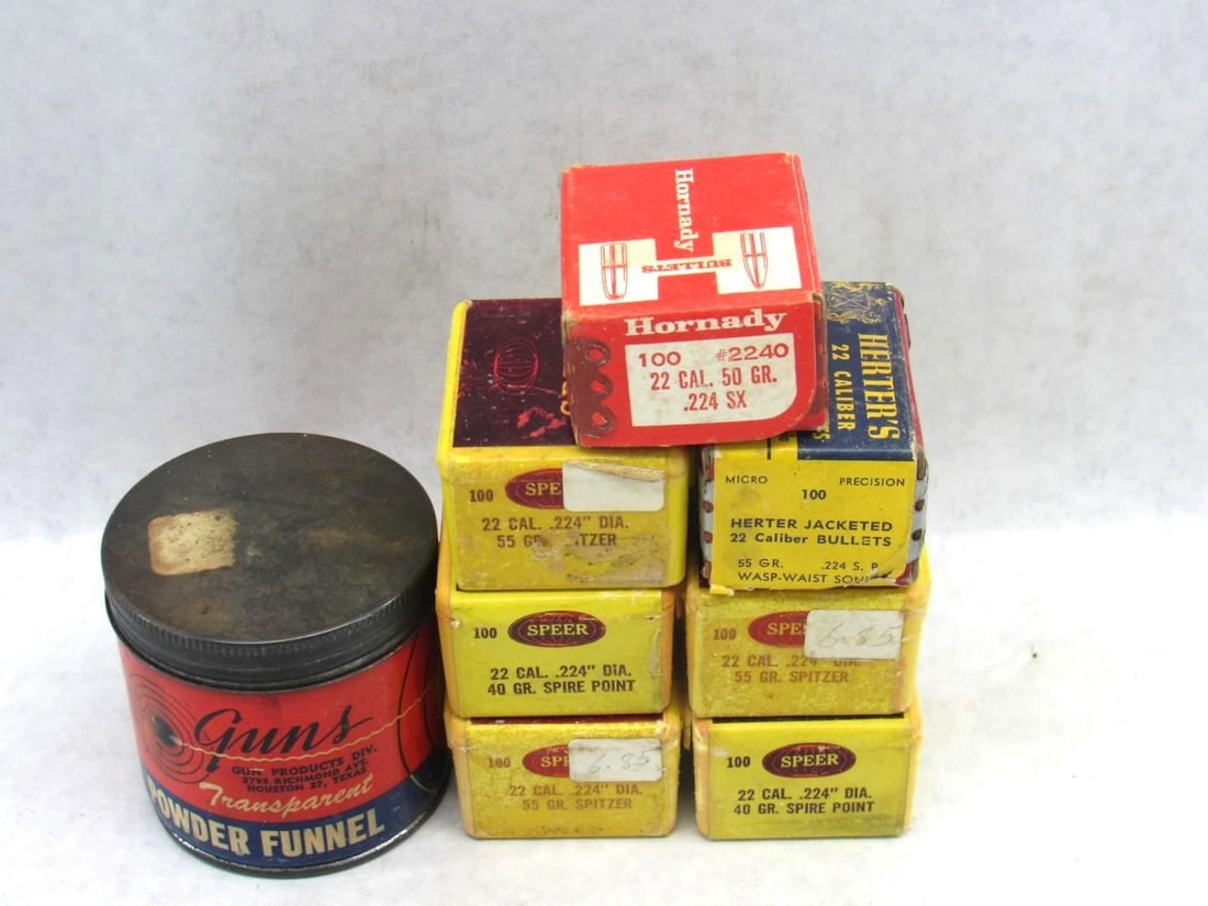 (800+/-) Asst. .22 Bullets: Incl. Spitzer, Spire Point, Jacketed 