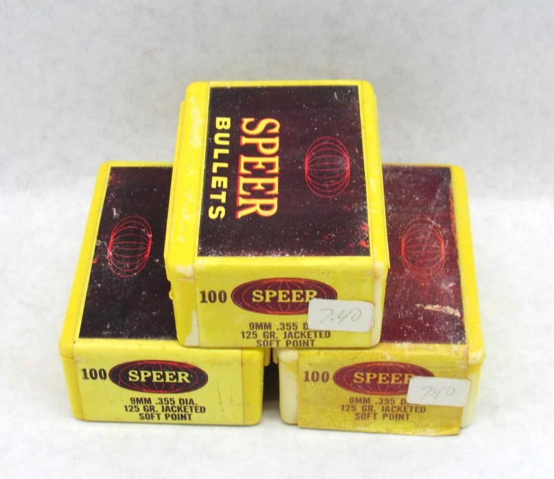 (300) Speer 9mm Bullets: Jackets Soft point 