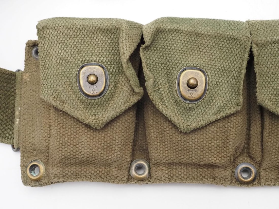 (2) Military M-1 Garand Magazine Belts w/Magazines & Cartridges - 6