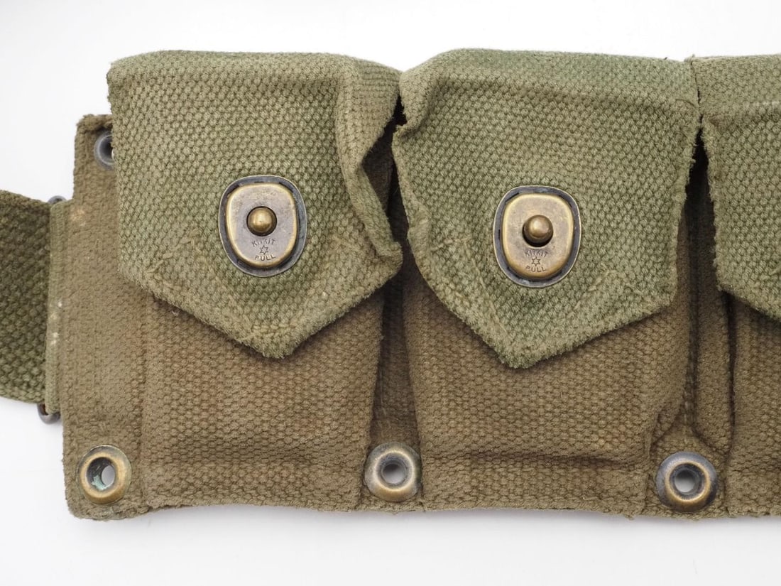 (2) Military M-1 Garand Magazine Belts w/Magazines & Cartridges - 7