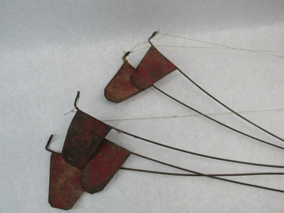 (5) Vintage Steel Ice Fishing Tip Ups - 10