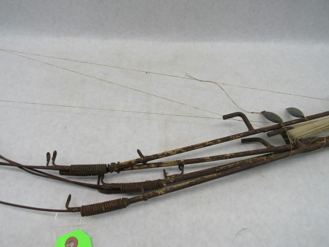 (5) Vintage Steel Ice Fishing Tip Ups - 5