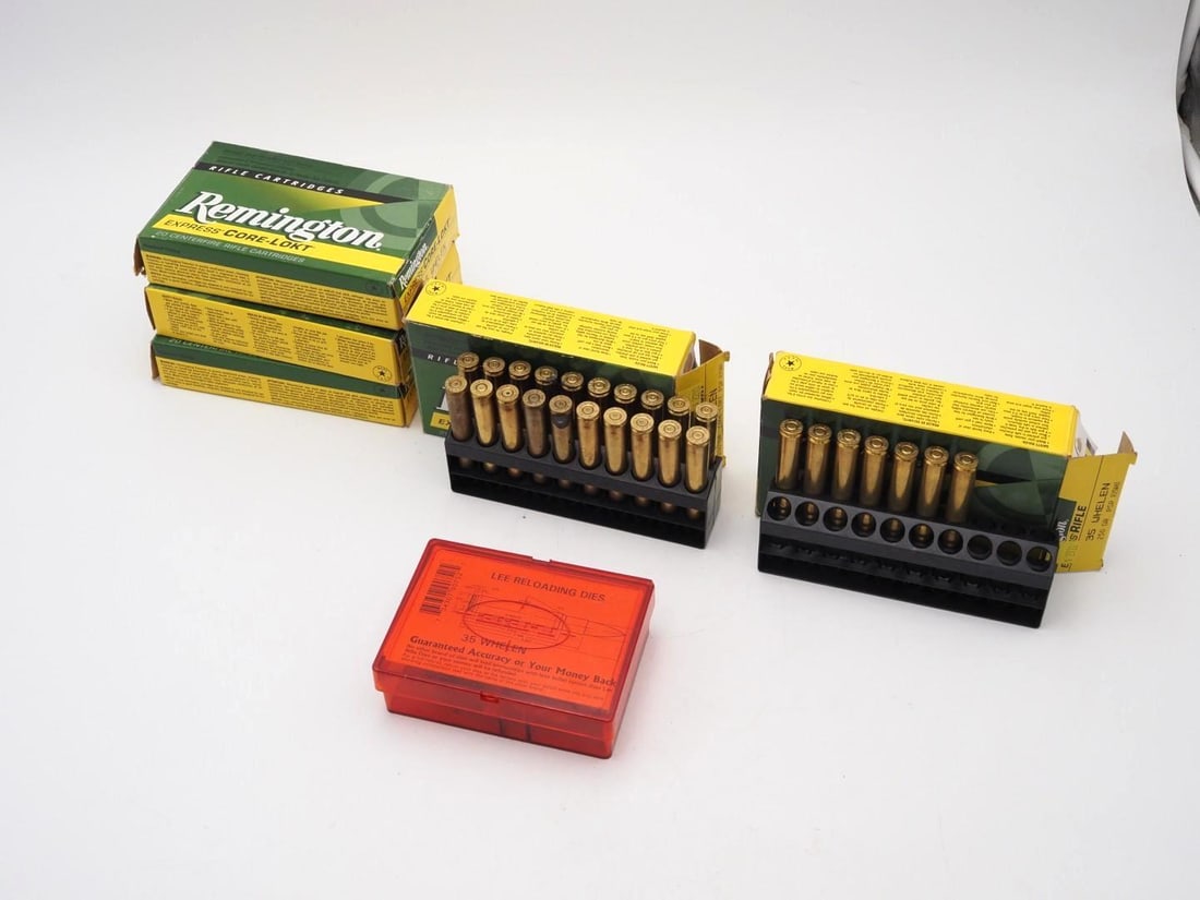 (15) Remington 35 Whelen Cartridges, Reloading Dies & Brass - 3