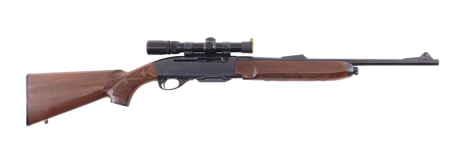 Remington Model 7400 Carbine Semi-Automatic Rifle: s.n. 8633331, .30-06, 18.5" barrel, with Nikon 1.5-4.5x20 scope. Part of rear sight is missing, with (1) factory magazine. Modern (25-0646)