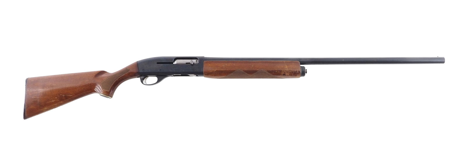 Remington Sportsman-58 Semi Automatic Shotgun: s.n. 81459V, 12 Ga., 28" plain barrel, 2.75" chamber, full choke. Stock finish shows wear with a chip where buttstock meets receiver. Some freckling. Modern (26-0047)