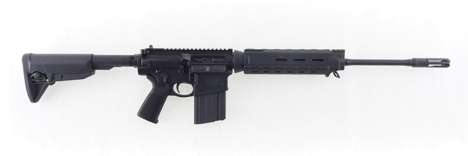 Smith & Wesson Model M&P-10 Semi Automatic Rifle: s.n. KN27987, .308 Win., 18" barrel with muzzle device, adjustable stock, picatinny rails, with (1) magazine (restrictions). Modern (25-0119) 