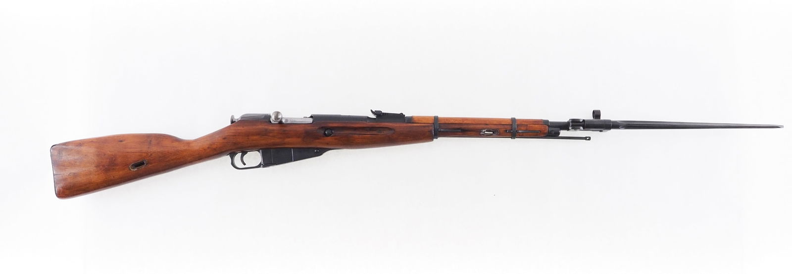 Russian M44 Nagant Bolt Action Rifle: s.n. M41040, 7.62x54, 21" barrel with original sights, bayonet, and cleaning rod. Stock has been refinished and is in good condition. C&R (25-0612) 