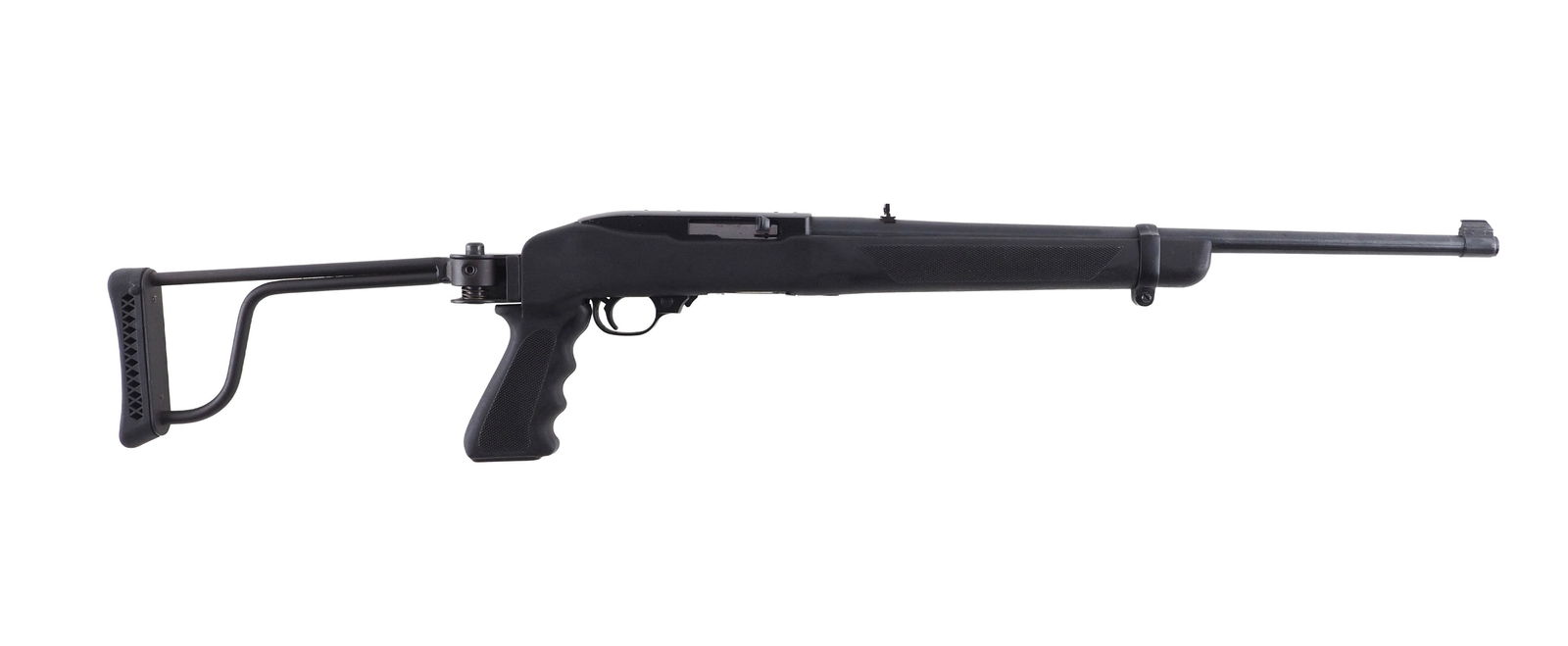 Ruger 10/22 Semi Automatic Rifle: s.n. 238-15117, .22 LR, 18" barrel with iron sights, black synthetic folding stock and (1) magazine. Included is the original wood stock. Modern (25-0631) 
