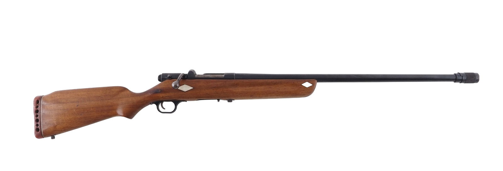 Harrington & Richardson Model 349 Gamester Bolt Action Shotgun: no s.n., 16 Ga., 24" plain barrel with adjustable choke, 2.75" chamber. Stock has a crack in front of trigger guard and has been refinished. Modern (25-0566) 