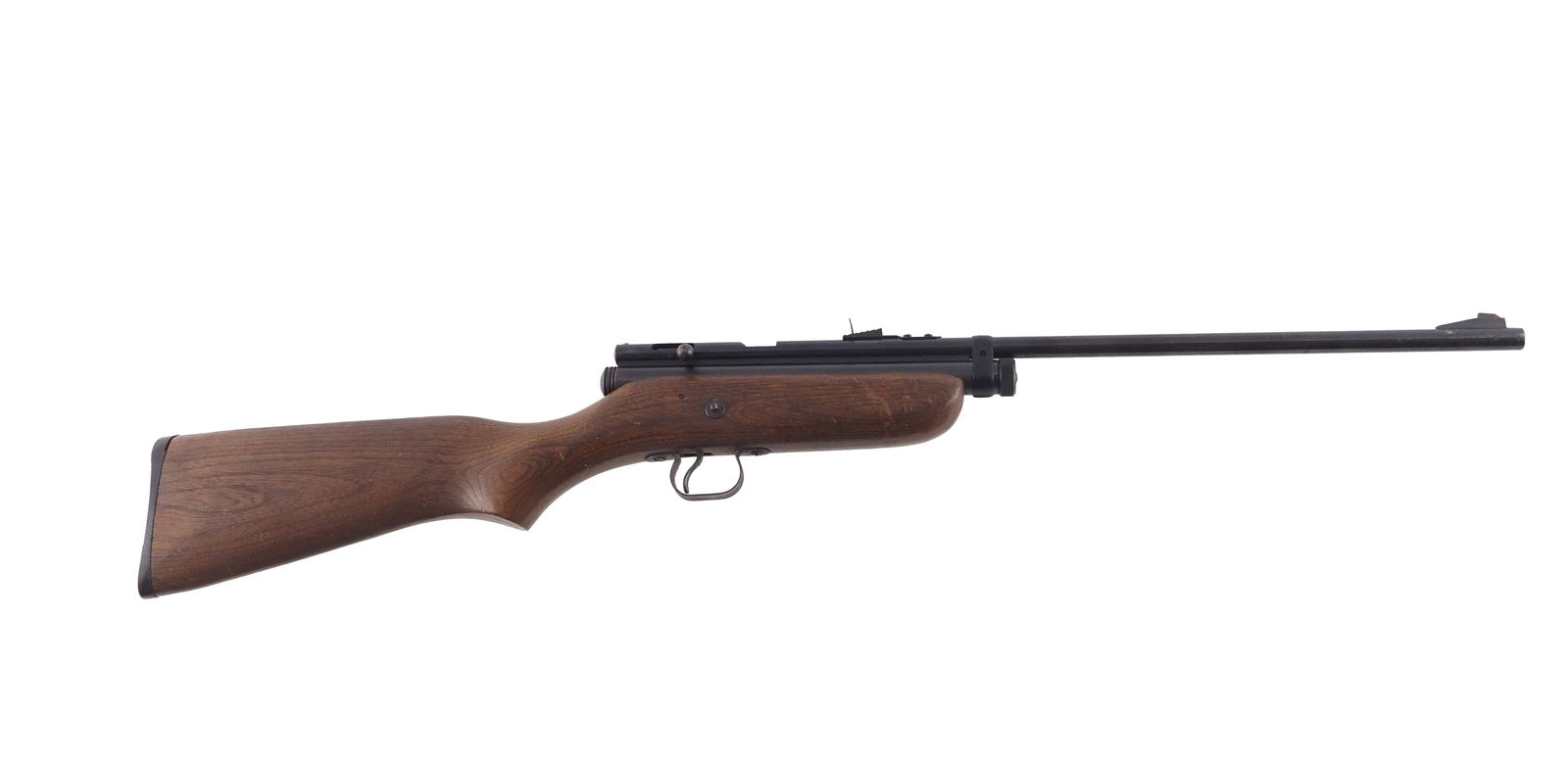 Crosman Model 180 Bolt Action Pellet Rifle: no s.n., .22 cal., 18" barrel with iron sights and wood stock. Exempt 