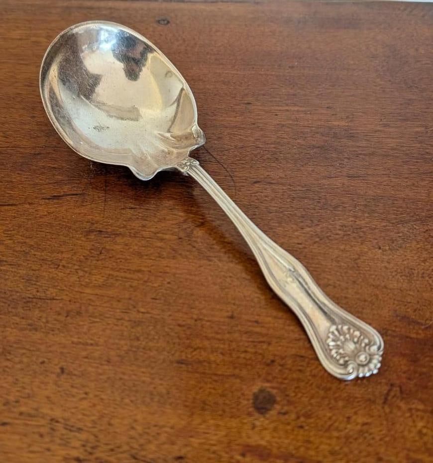Dominick & Haff Sterling Silver Serving Spoon: 9" in length; 95.9 grams; monogram 