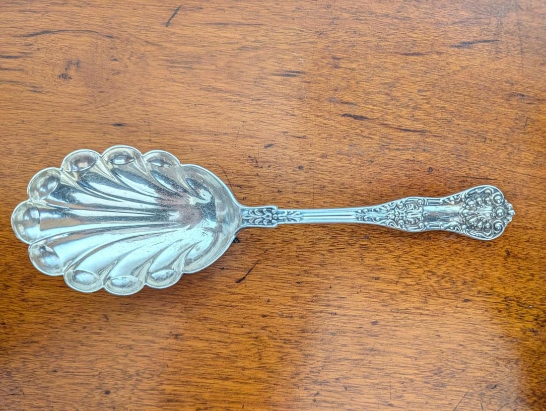 Dominick & Haff Sterling Silver Shell Form Serving Spoon - 12