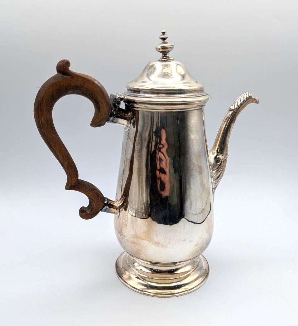 Antique John Langlands I, Newcastle, Sterling Silver Chocolate Pot: ca. 1769; 8.75" in height; 600.8 grams total weight 