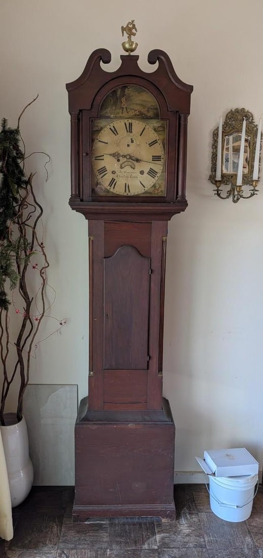 Federal Painted Pine Tall Case Clock (1 of 17)