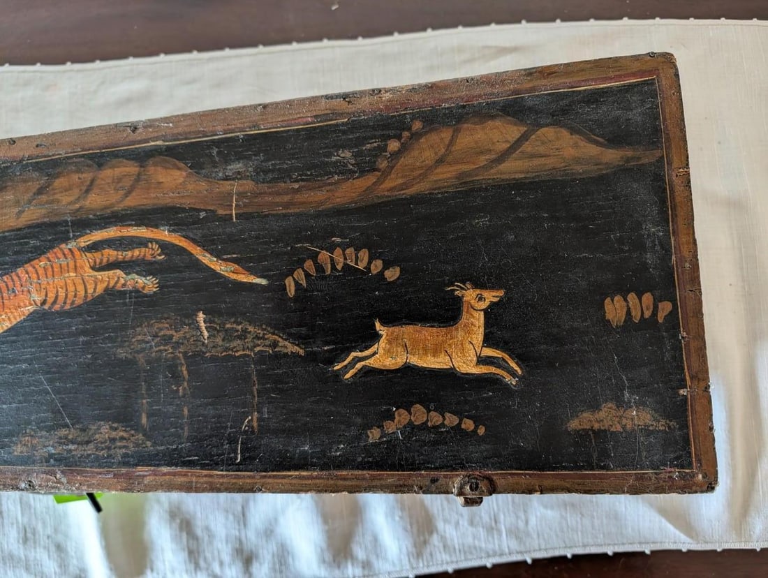 Antique Hand Painted Violin Case - 3