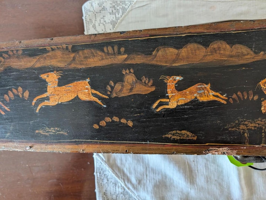 Antique Hand Painted Violin Case - 5