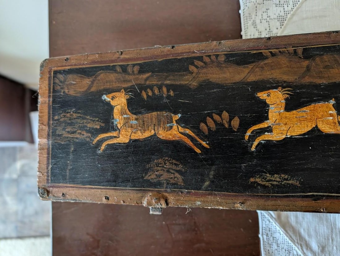 Antique Hand Painted Violin Case - 6