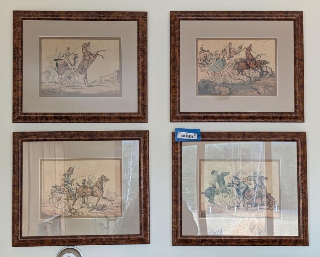 (4) Vintage Aquatint Equine Engravings (1 of 10)