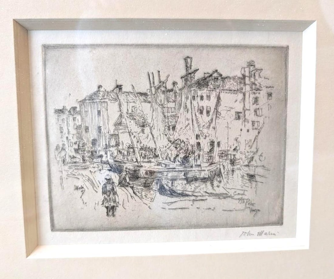 John Marin Etching "Canal St. Pietro, Venice" - 2