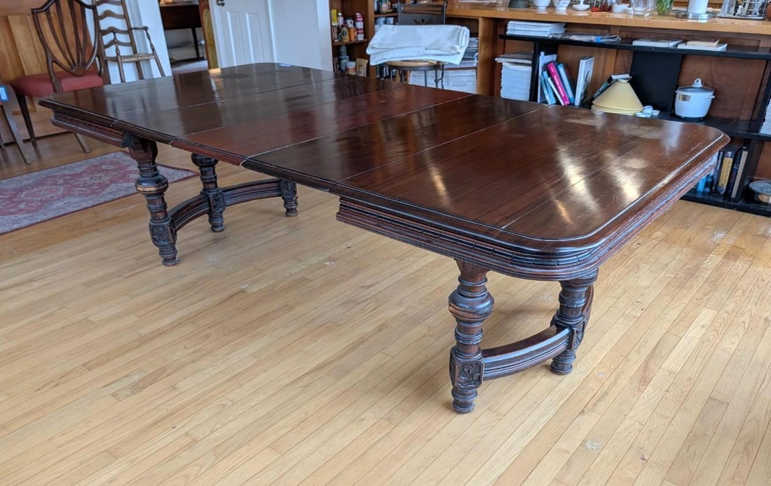 French Henry II Mahogany Dining Room Table (1 of 10)
