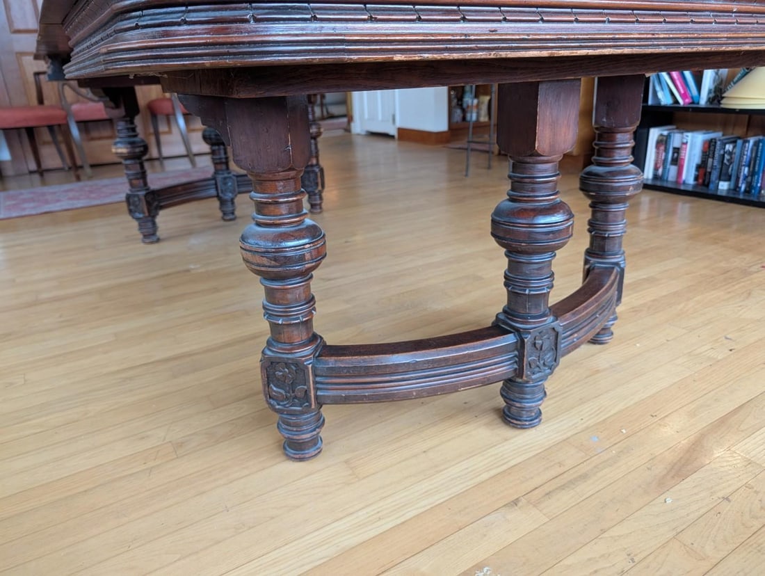 French Henry II Mahogany Dining Room Table - 9
