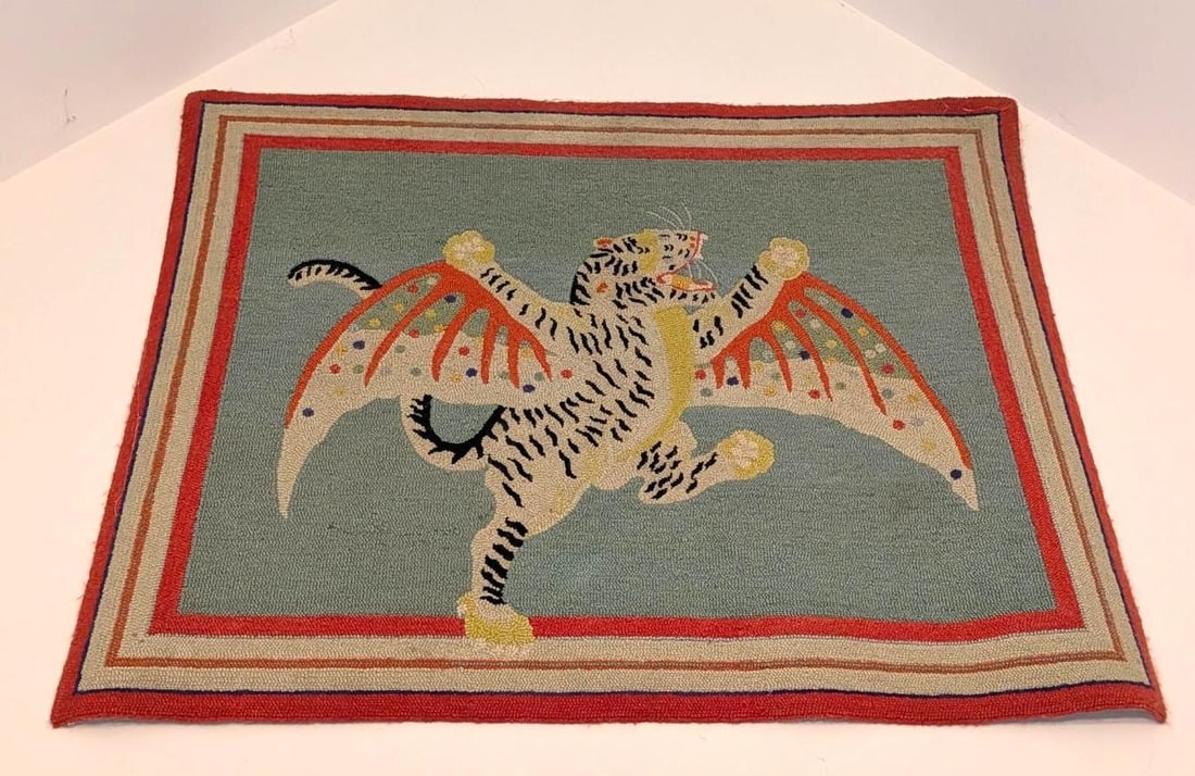 Hand Hooked "Flying Tiger" Rug (1 of 6)
