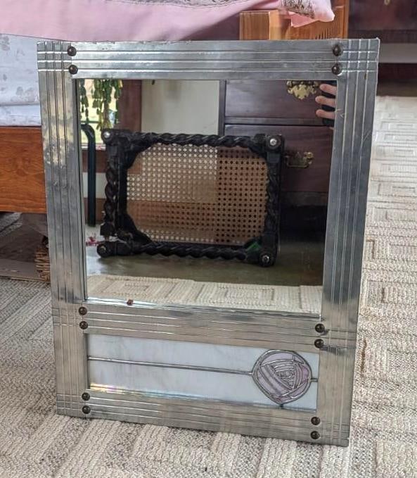 Rivendale Crafts Limited Stained Glass & Tin Clad Framed Mirror (1 of 4)