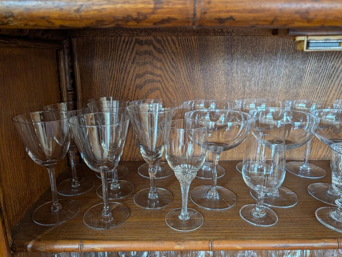 (85+) Crystal, Glassware, Small Oil Lamps, Lamp Chimneys, Candle Hurricanes, Pewter, More... - 2