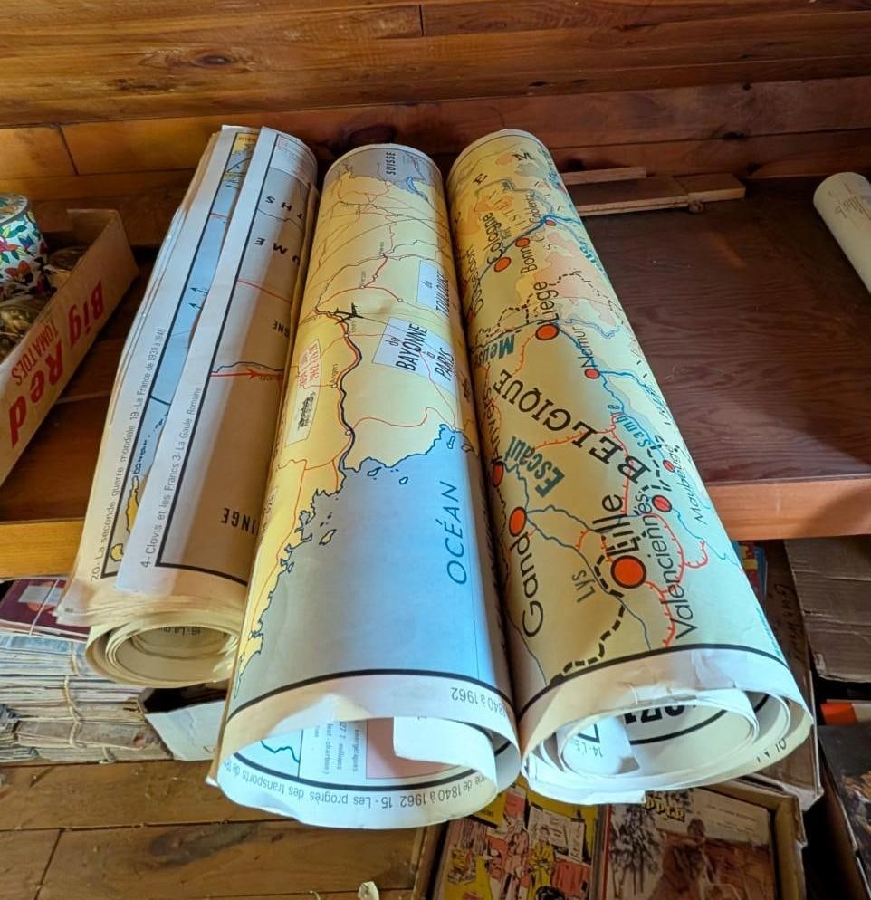 (12+/-) Vintage French World Maps - 2