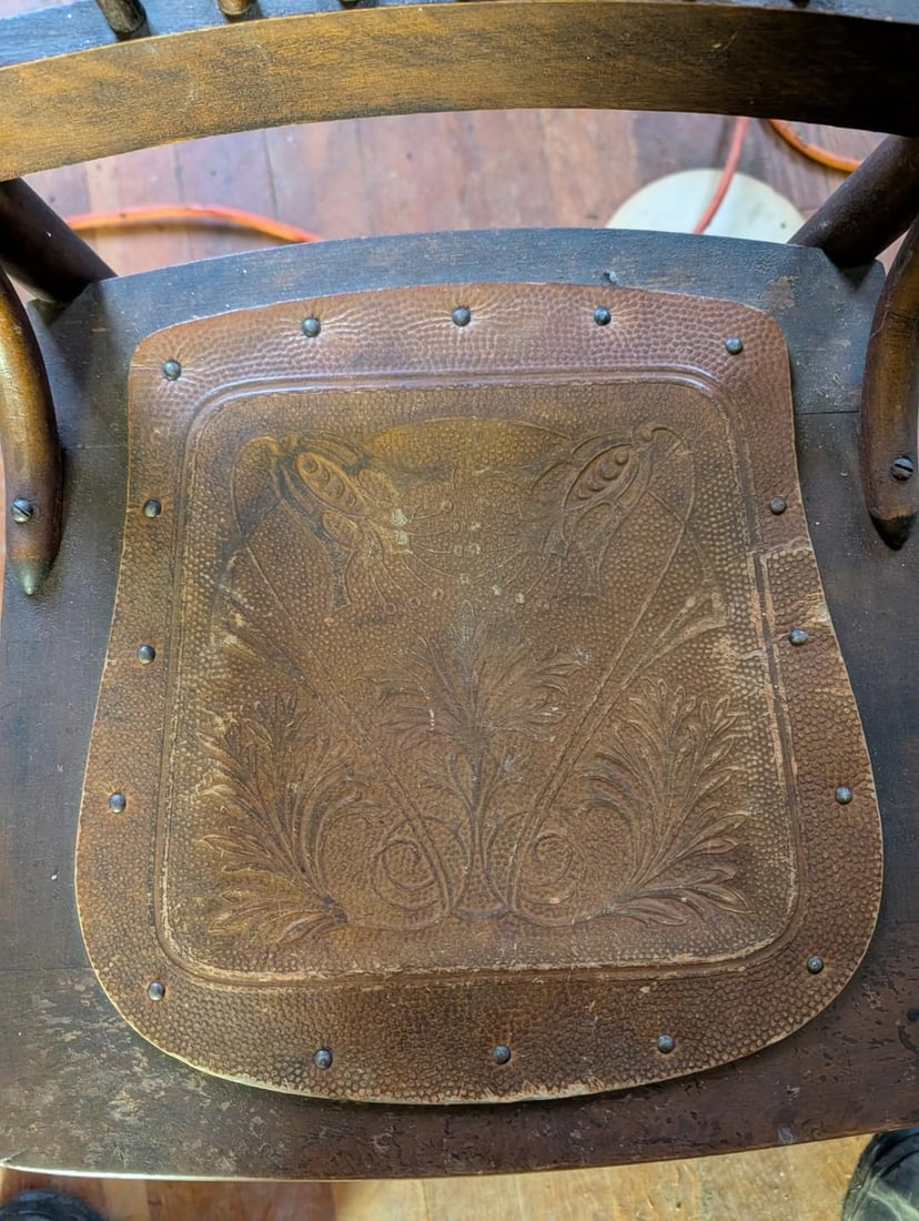 (2) Oak Pressed Back Chairs - 7