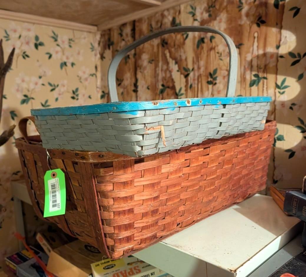 Ash Laundry Basket & Painted Garden Basket (1 of 5)