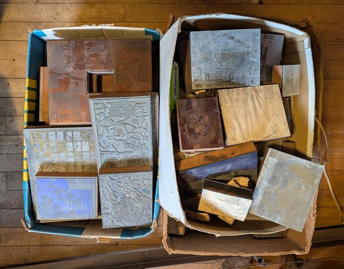(3) Boxes of Lithography & Block Printing Blocks (1 of 8)