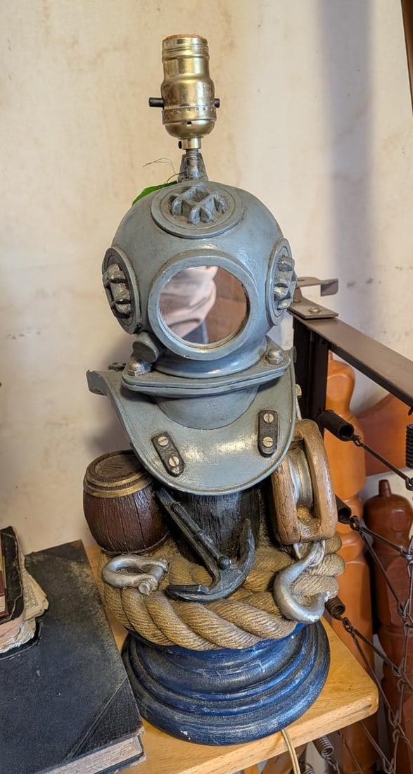 Decorative "Calf Originals" Diver Lamp: missing shade; approx. 22" t 