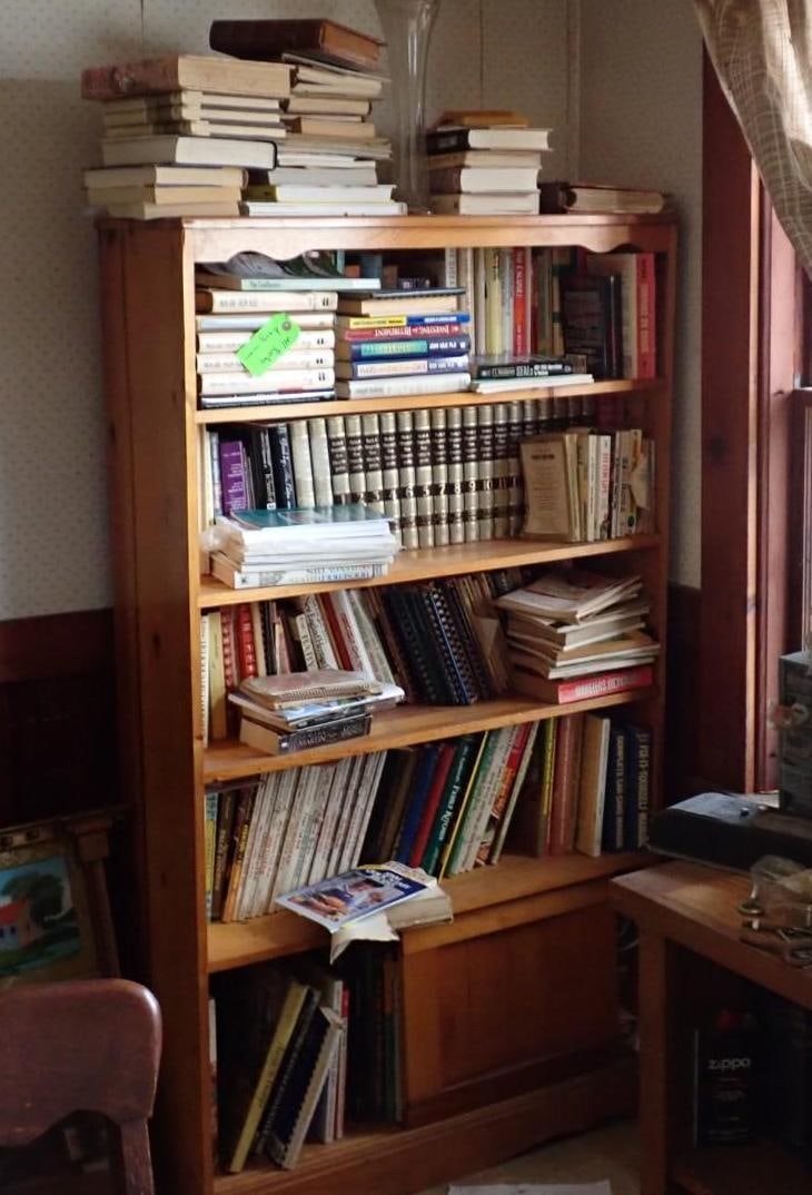 (10) Shelves of Books: asst. self help; firearms related; farming; cookbooks 