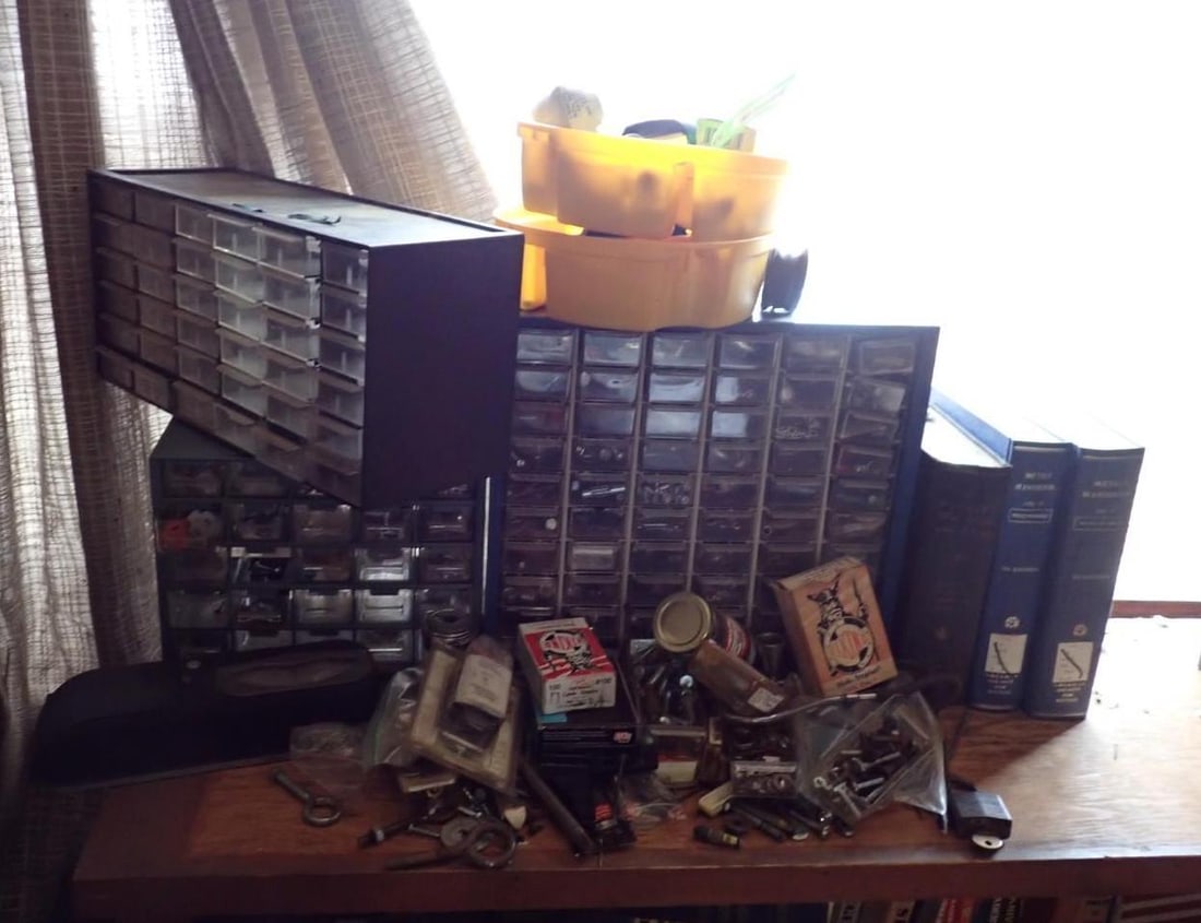 (7) Bolt Bins & Asst. Hardware: (7) Bolt Bins & Asst. Hardware 