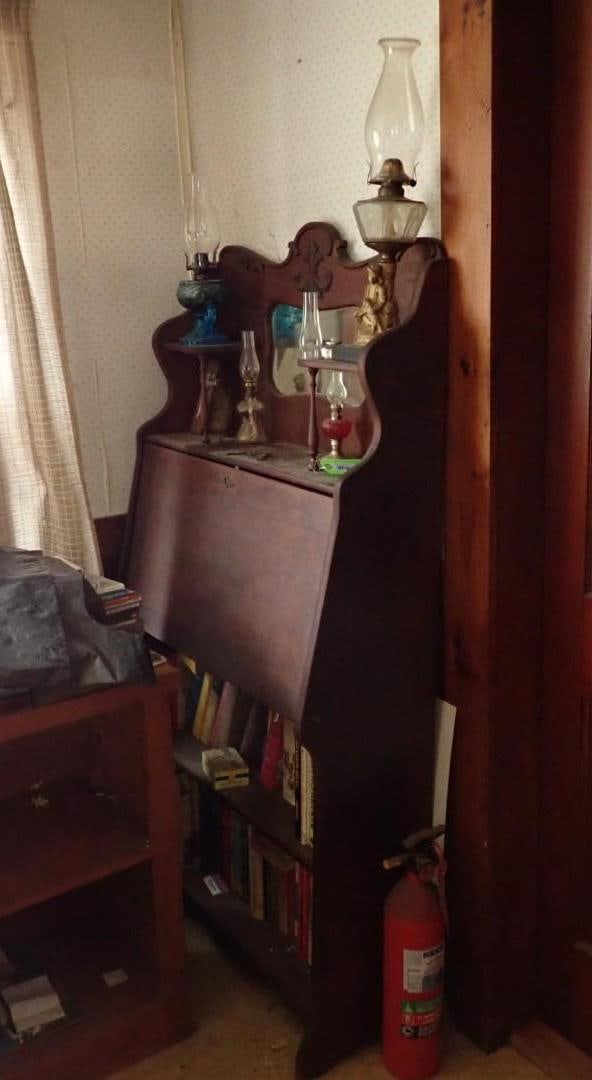 Oak Fold Out Writing Desk - 3