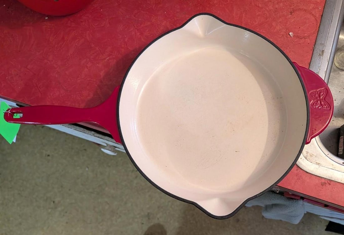 Enameled Cast Iron Pioneer Woman 12" Skillet: Enameled Cast Iron Pioneer Woman 12" Skillet 