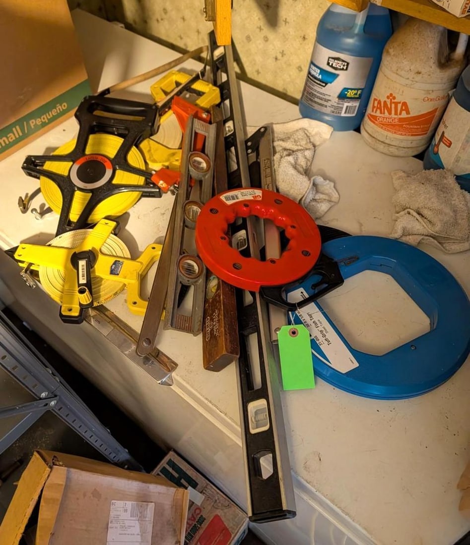(3) Measuring Tapes, (2) Fish Tapes, & Levels (1 of 9)