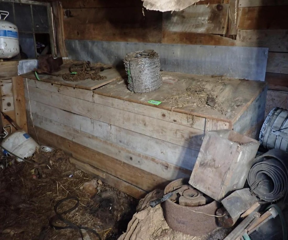 Grain Bin: 97" x 26" x 40", **buyer responsible for removal 