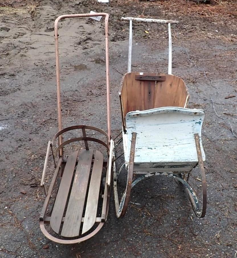 (2) Vintage Baby Sleighs: (2) Vintage Baby Sleighs 