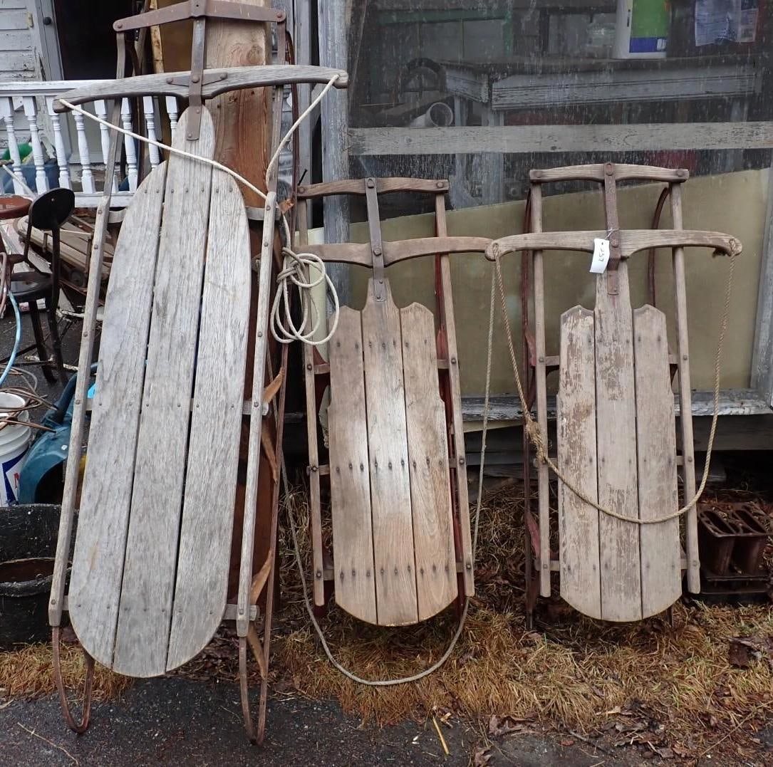 (3) High Runner Sleds: 66" & 45" long