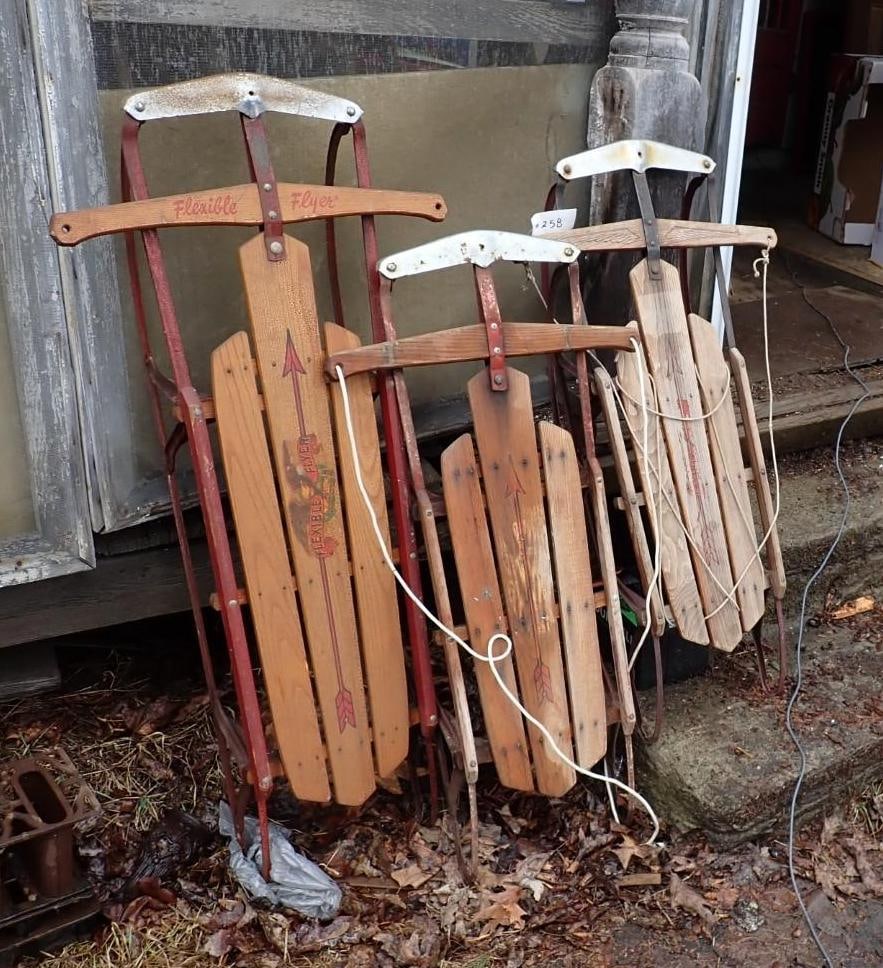 (3) Flexible Flyer Sleds - 2