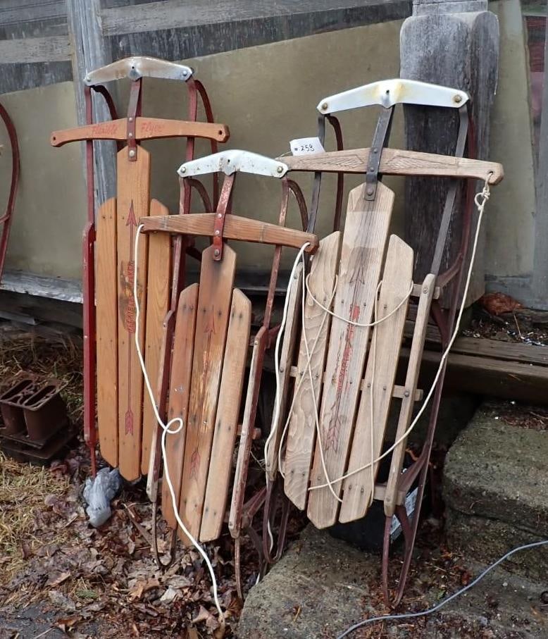 (3) Flexible Flyer Sleds - 3