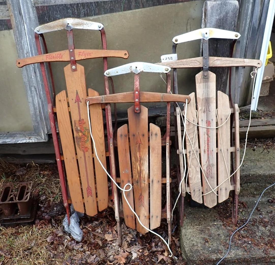 (3) Flexible Flyer Sleds - 4