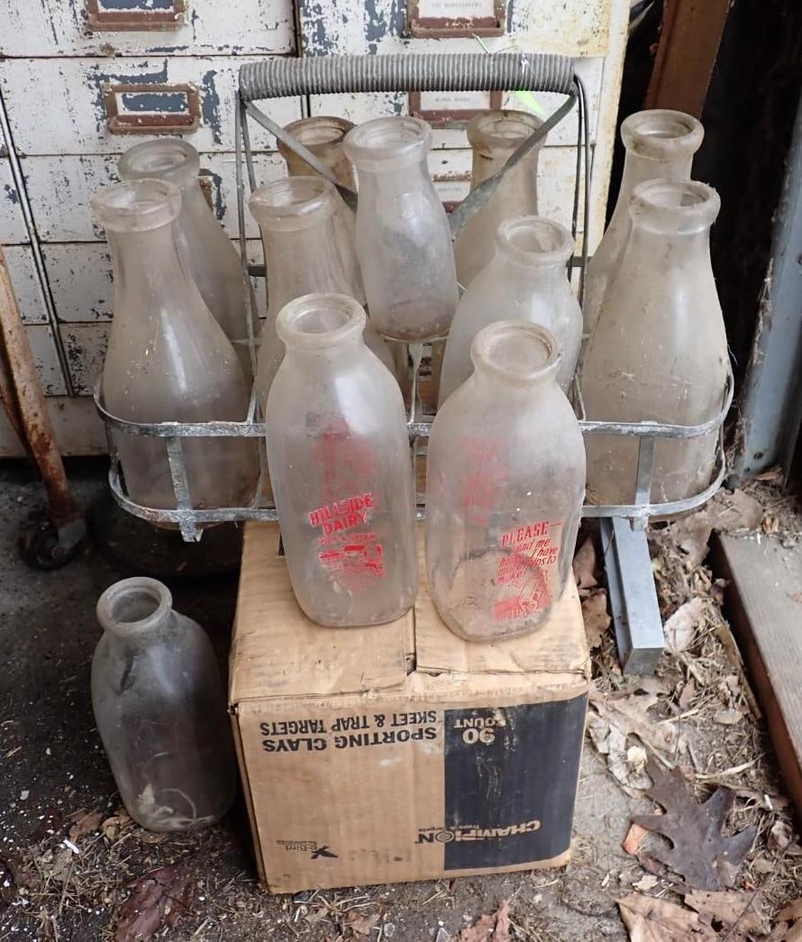 (12) Dairy Bottles & 8-Places Carrying Rack (1 of 5)