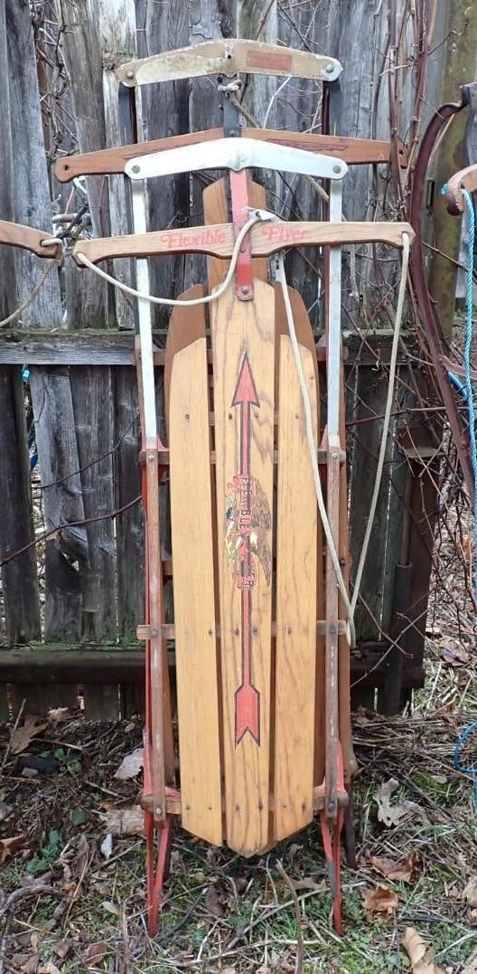 (2) Flexible Flyer Sleds: 58" & 51" long 