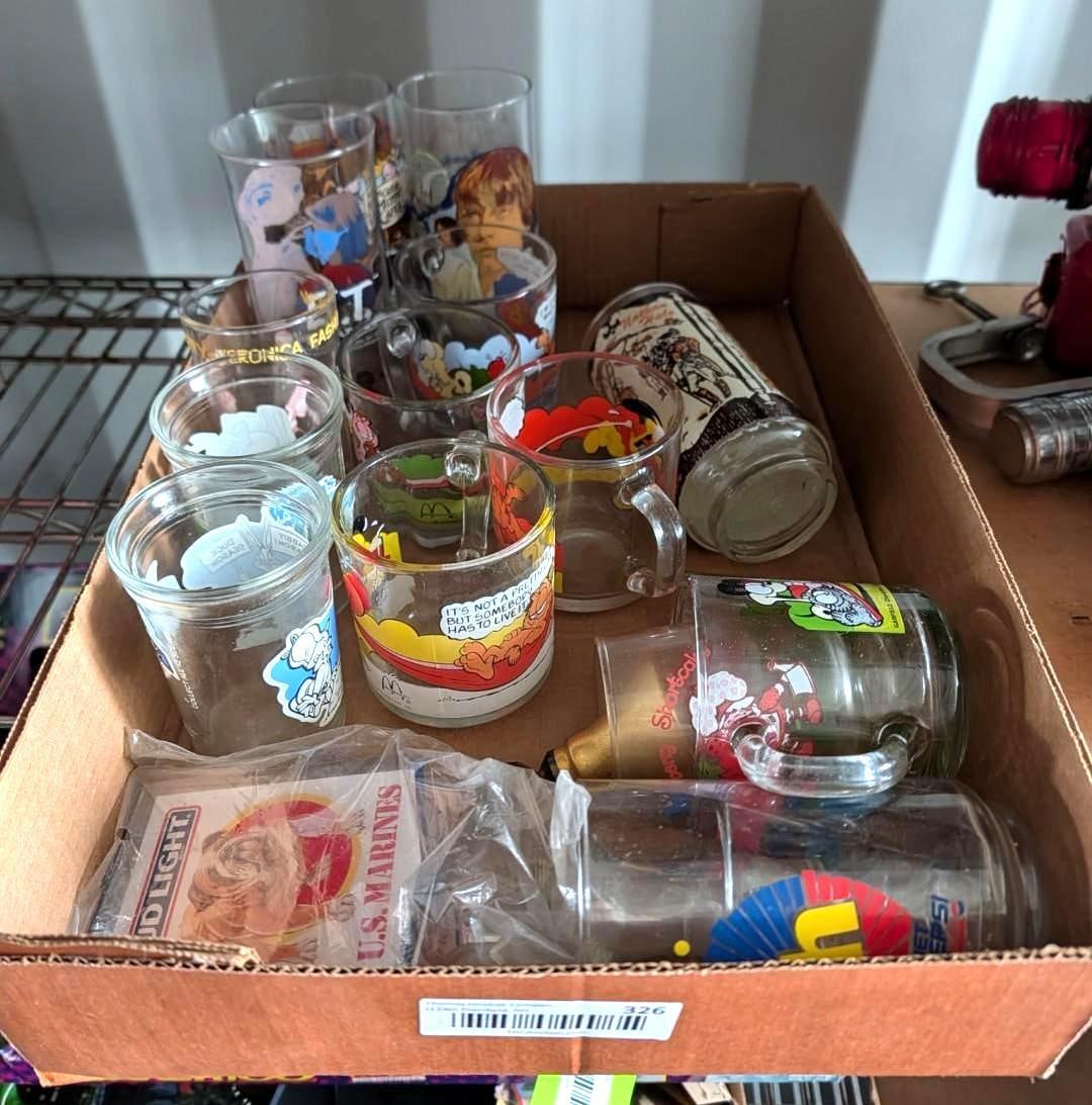 Collectible Glassware: incl. Star Wars; Garfield; ET 