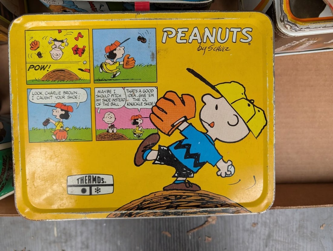 (4) Vintage Tin Lunch Boxes & (3) Poly Cups - 5