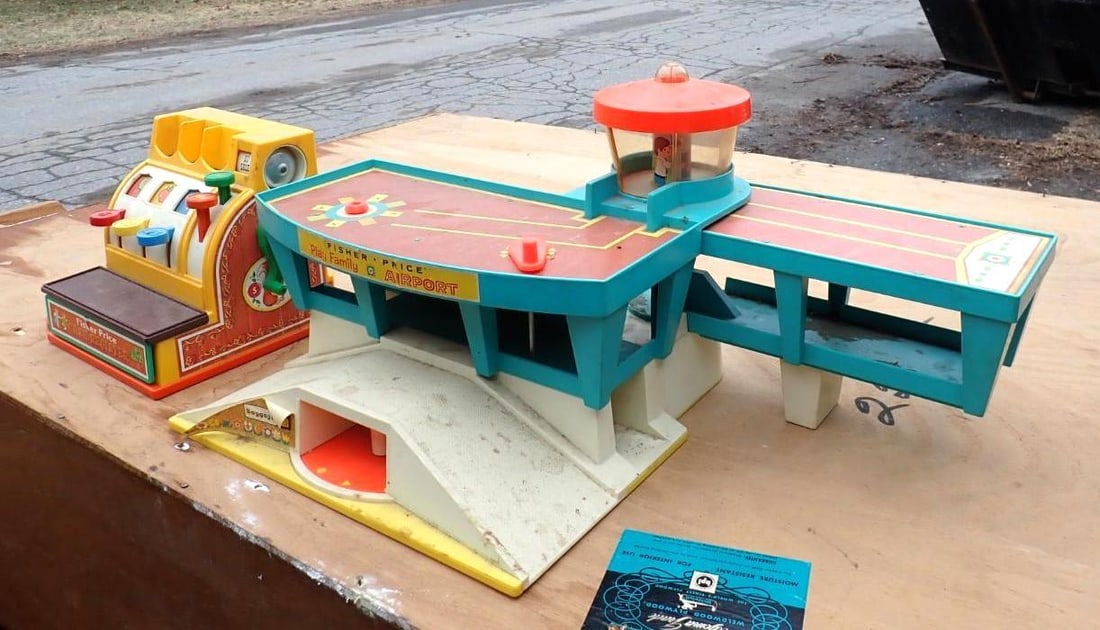 Vintage Fisher Price Airport & Accs. - 3