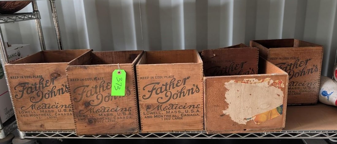 (5) "Father John's Medicine" Antique Advertising Boxes: (5) "Father John's Medicine" Antique Advertising Boxes
